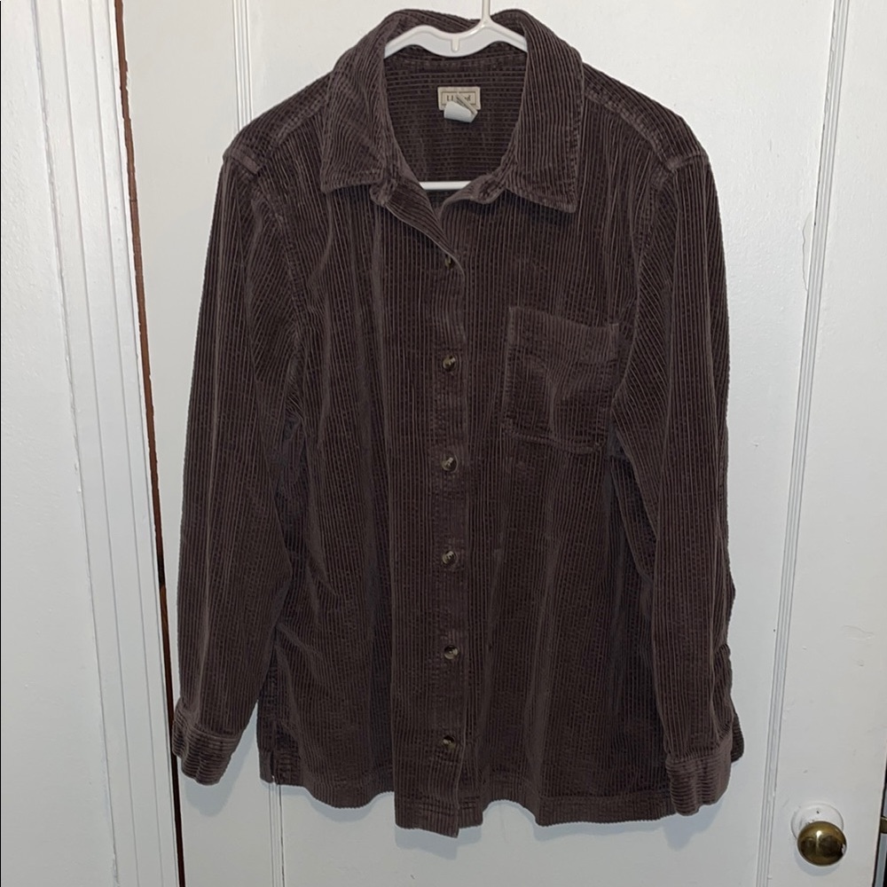 L.L. Bean Brown Corduroy Button-Down Shirt